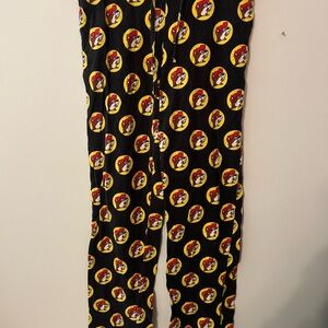 Black Pajama Pants with Cartoon Print